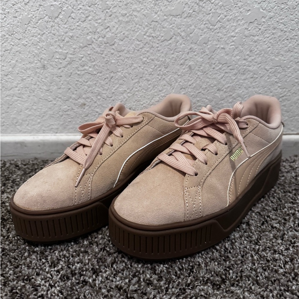 Puma Women's Blush and Brown Platform Sneakers